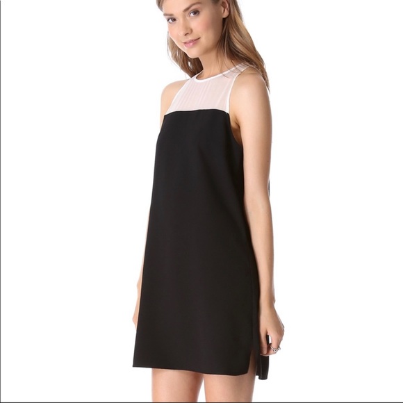 Parker New Silk Pipsy Sheer Black and White Shift Dress Size Medium - Picture 4 of 12